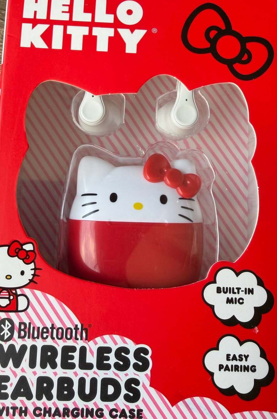 Hello Kitty Bluetooth Wireless Earbuds with Charging Case SIL-35047